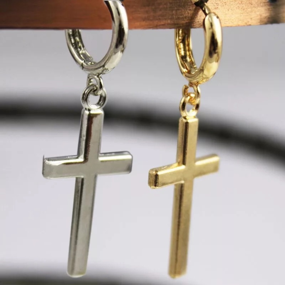 Cross dangle earrings